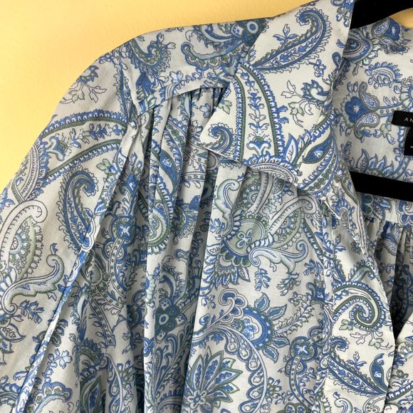 Ann Taylor Boho Paisley Button-down Blouse M - Picture 6 of 10